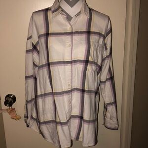 Old Navy Plaid Boyfriend Button-down Shirt - Size Medium